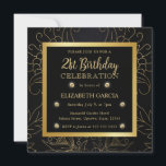 Elegant Black en Gold Botanical 21st Birthday Kaart<br><div class="desc">Elegant Black en Gold Faux Folie Botanisch ontwerp met gouden lijst</div>