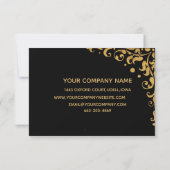 Elegant Black en Gold Business Bedankkaart (Achterkant)