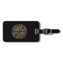 Elegant Black en Gold Celtic Knot Bagagelabels
