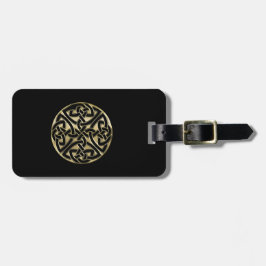 Elegant Black en Gold Celtic Knot Bagagelabels