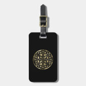 Elegant Black en Gold Celtic Knot Bagagelabels (Voorkant verticaal)