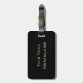 Elegant Black en Gold Celtic Knot Bagagelabels (Achterkant verticaal)