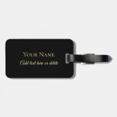 Elegant Black en Gold Celtic Knot Bagagelabels (Achterkant horizontaal)