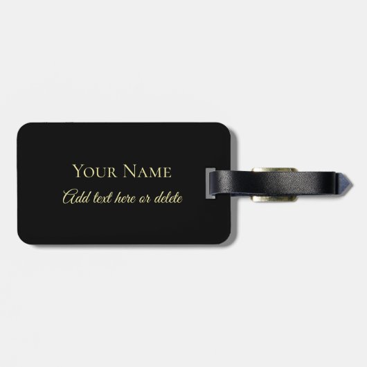 Elegant Black en Gold Celtic Knot Bagagelabels (Achterkant horizontaal)