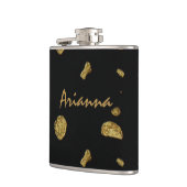 Elegant Black en Gold Coins Heupfles (Links)