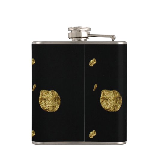 Elegant Black en Gold Coins Heupfles (Achterkant)