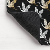 Elegant Black en Gold Crane Japanse kunst Muismat (Hoek)