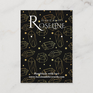 Elegant Black en Gold Crystal jewlery display Visitekaartje