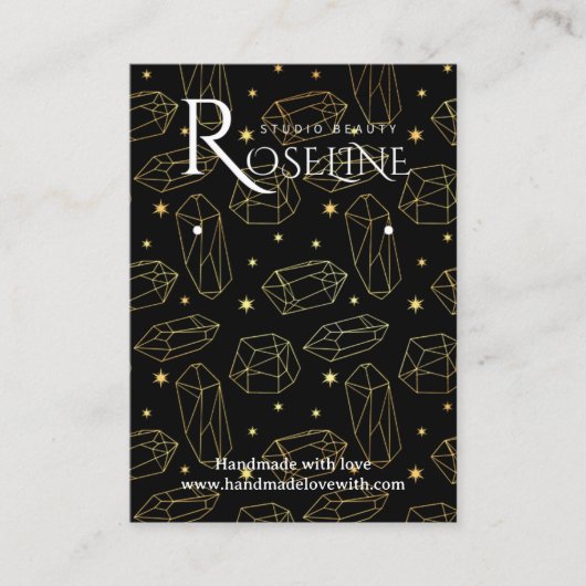 Elegant Black en Gold Crystal jewlery display Visitekaartje (Voorkant)