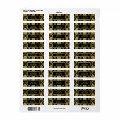 Elegant Black en Gold Damask Etiket (Full Sheet)