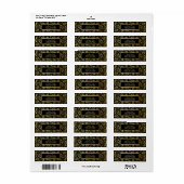 Elegant Black en Gold Damask Etiket (Full Sheet)