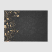 Elegant Black en Gold Damask Tissuepapier (Voorkant)