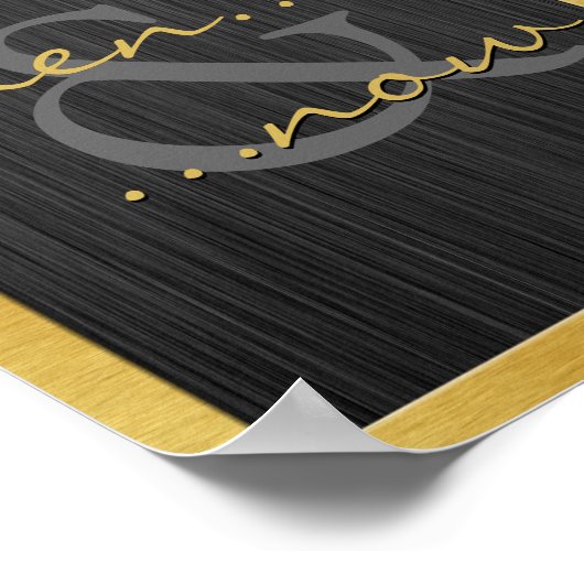 Elegant Black en Gold Dan en nu 50e Jubileum Poster (Hoek)