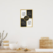 Elegant Black en Gold Dan en nu 50e Jubileum Poster (Keuken)