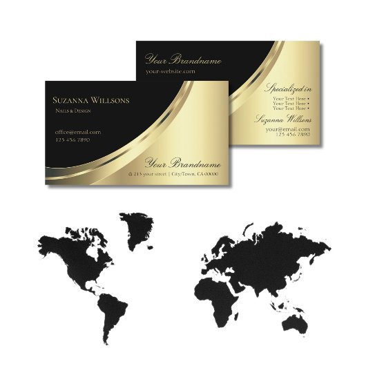 Elegant Black en Gold Decor Luxurative Visitekaartje