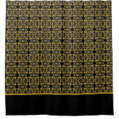 Elegant Black en Gold Douchegordijn (Voorkant)