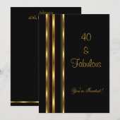 Elegant Black en Gold Fabulous 40e verjaardag Kaart (Voorkant / Achterkant)