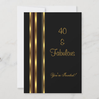 Elegant Black en Gold Fabulous 40e verjaardag Kaart
