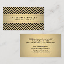 Elegant Black en Gold Faux Folie Modern Chevron