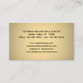 Elegant Black en Gold Faux Folie Modern Chevron Visitekaartje (Achterkant)