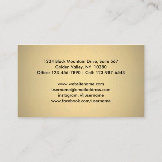 Elegant Black en Gold Faux Folie Modern Chevron Visitekaartje (Achterkant)