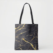 Elegant Black en Gold Faux Marble Tote Bag (Voorkant)