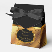 Elegant Black en Gold Favor Box Bedankdoosjes (Voorkant Zijde)