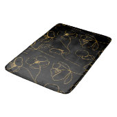 Elegant Black en Gold Floral Badmat (Gekanteld)