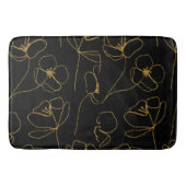 Elegant Black en Gold Floral Badmat (Voorkant)