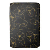 Elegant Black en Gold Floral Badmat (Voorkant Verticaal)