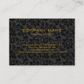 Elegant Black en Gold Floral Damaskers Visitekaartje (Achterkant)
