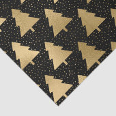 Elegant Black en Gold Foil kerstboompatroon Tissuepapier (Detail)