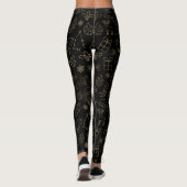Elegant Black en Gold Foil kerstpatroon Leggings (Achterkant)