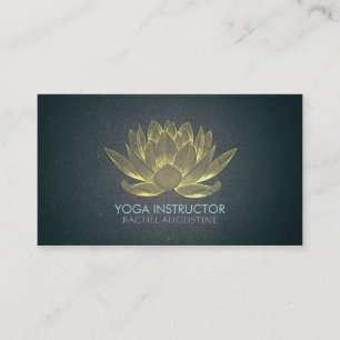 Elegant Black en Gold Foil Lotus Yoga Instructor Visitekaartje