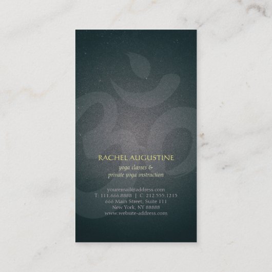 Elegant Black en Gold Foil Lotus Yoga Instructor Visitekaartje (Achterkant)