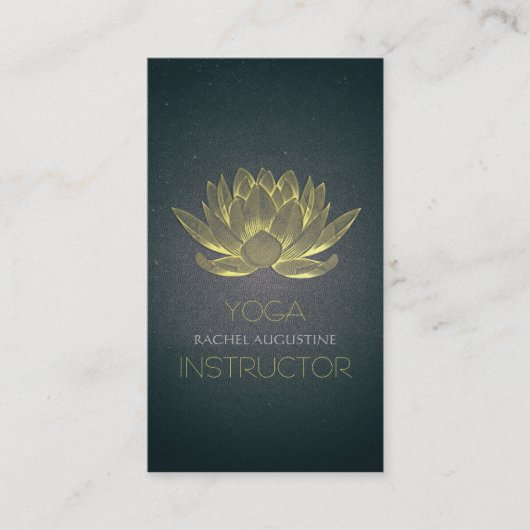 Elegant Black en Gold Foil Lotus Yoga Instructor Visitekaartje (Voorkant)