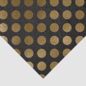 Elegant Black en Gold Foil Polka Dots Pattern Tissuepapier (Detail)