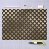 Elegant Black en Gold Foil Polka Dots Pattern Tissuepapier (Craft)
