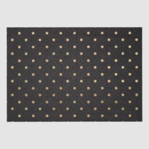 Elegant Black en Gold Foil Polka Dots Pattern Tissuepapier