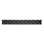 Elegant Black en Gold Foil Polka Dots Satijnen Lint (Voorkant)