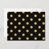 Elegant Black en Gold Foil Polka Pit Pattern Briefkaart (Voorkant / Achterkant)