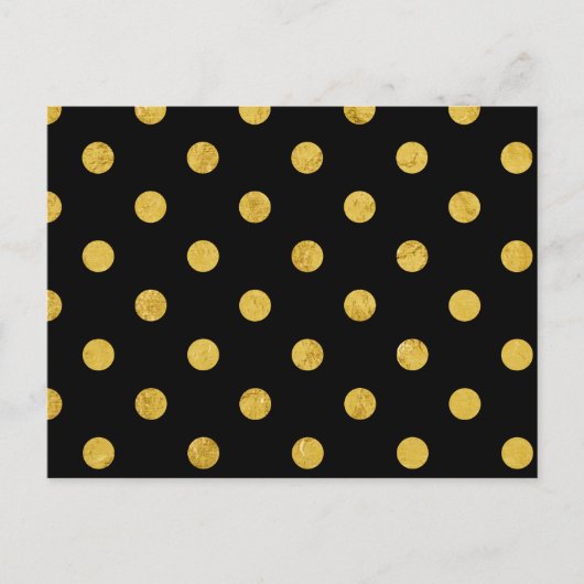 Elegant Black en Gold Foil Polka Pit Pattern Briefkaart (Voorkant)