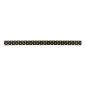 Elegant Black en Gold Foil Polka Pit Pattern Satijnen Lint (Voorkant)