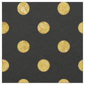 Elegant Black en Gold Foil Polka Pit Pattern Stof (Close Up)