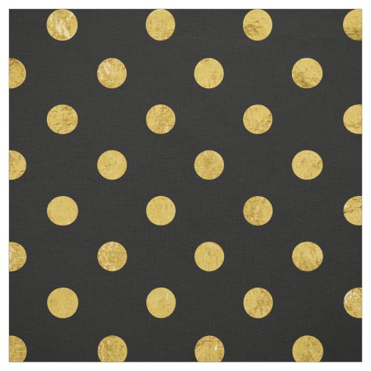 Elegant Black en Gold Foil Polka Pit Pattern Stof (Swatch)
