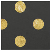 Elegant Black en Gold Foil Polka Pit Pattern Stof (Close Up)