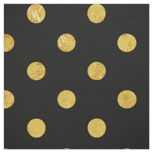 Elegant Black en Gold Foil Polka Pit Pattern Stof