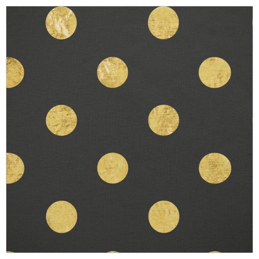 Elegant Black en Gold Foil Polka Pit Pattern Stof (Swatch)