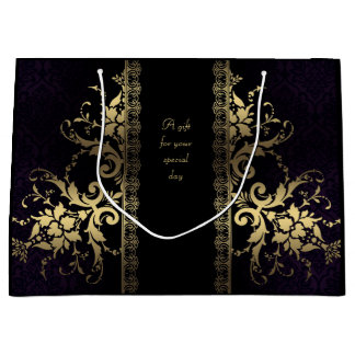Elegant Black en Gold Gift Bag Groot Cadeauzakje