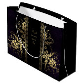  Elegant Black en Gold Gift Bag Groot Cadeauzakje (Achterkant Gekanteld)